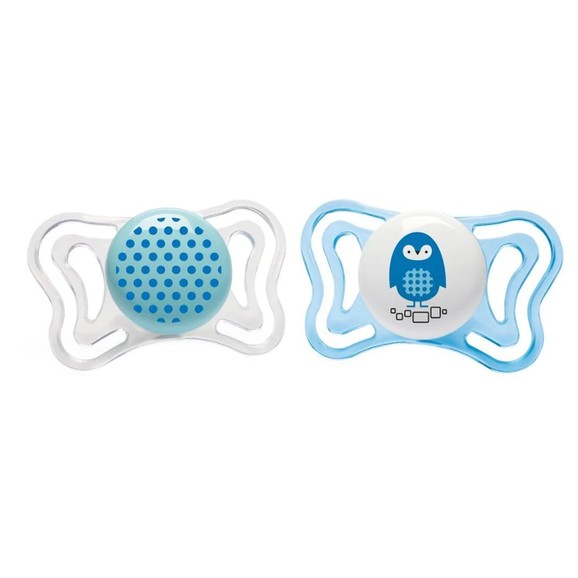 Chicco Silicone Soother Physio Forma Light 2-6m 2 Τεμάχια - Διάφανο/ Γαλάζιο
