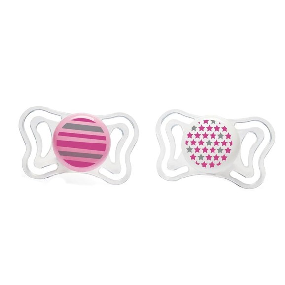 Chicco Silicone Soother Physio Forma Light 6-16m 2 Τεμάχια - Διάφανο/ Διάφανο