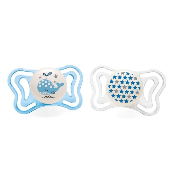Chicco Silicone Soother Physio Forma Light 2-6m 2 Τεμάχια - Γαλάζιο/ Διάφανο