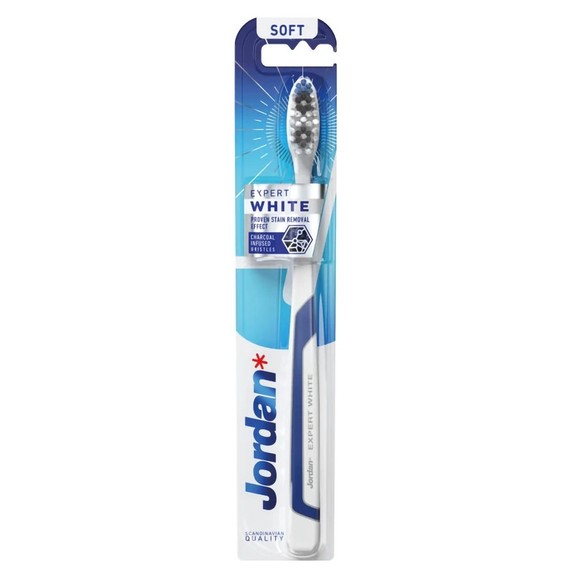 Jordan Expert White Toothbrush Soft 1 Τεμάχιο - Μπλε