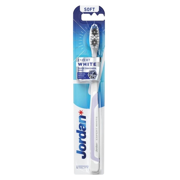 Jordan Expert White Toothbrush Soft 1 Τεμάχιο - Μωβ