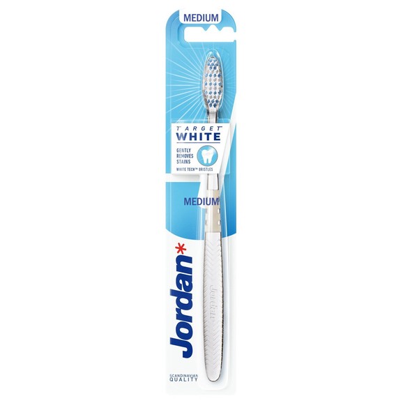 Jordan Target White Toothbrush Medium 1 Τεμάχιο - Άσπρο
