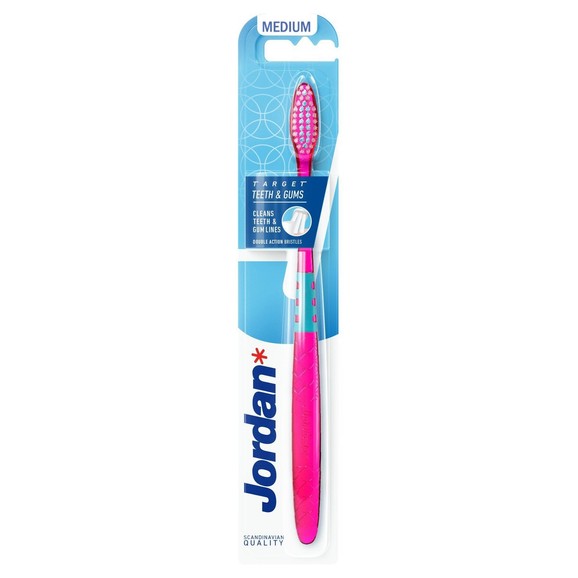 Jordan Target Teeth & Gums Toothbrush Medium 1 Τεμάχιο - Φούξια