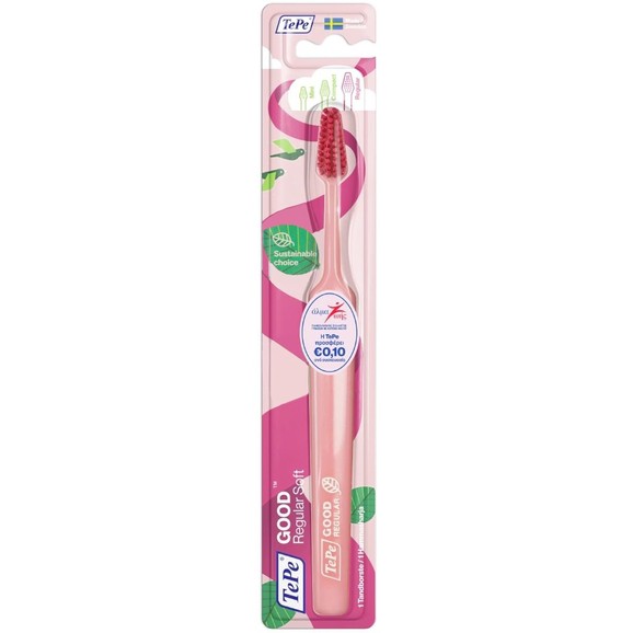 TePe Good Regular Soft Toothbrush Regular Head Ροζ 1 Τεμάχιο