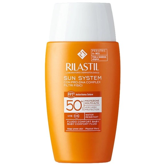 Δώρο Rilastil Sun System Baby Comfort Fluid Spf50+ Βρεφικό Λεπτόρρευστο Αντηλιακό Γαλάκτωμα Προσώπου Πολύ Υψηλής Προστασίας με Φυσικά Φίλτρα 50ml