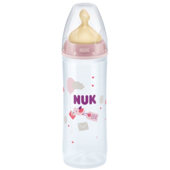 Nuk Classic Bottle Latex Medium Teat 6m+ 250ml 1 Τεμάχιο Κωδ 10741646 - Ροζ