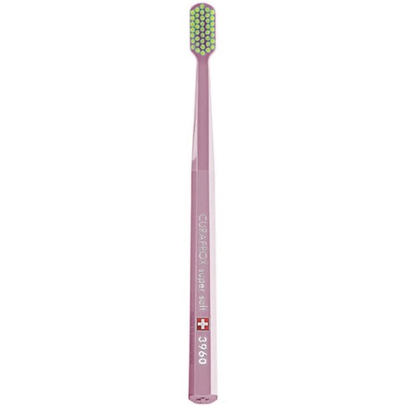Curaprox CS 3960 Super Soft Toothbrush 1 Τεμάχιο - Σκούρο Ροζ / Κίτρινο