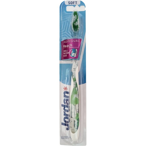 Jordan Individual Reach Soft Toothbrush 1 Τεμάχιο Κωδ 310041 - Πράσινο