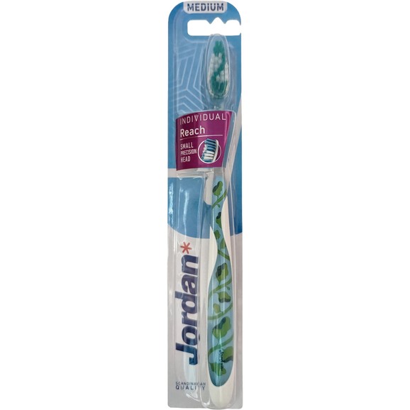 Jordan Individual Reach Medium Toothbrush 1 Τεμάχιο Κωδ 310040 - Πράσινο
