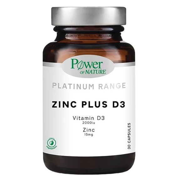 Δώρο Power of Nature Platinum Range Zinc Plus D3 15mg (2000 iu) 30 caps
