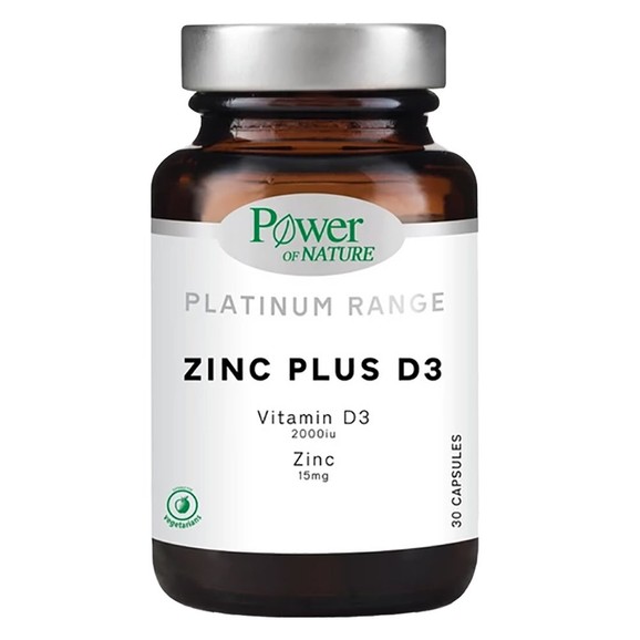 Δώρο Power of Nature Platinum Range Zinc Plus D3 15mg (2000 iu) 30 caps Δώρο Power of Nature Platinum Range Zinc Plus D3 15mg (2000 iu) 30 caps