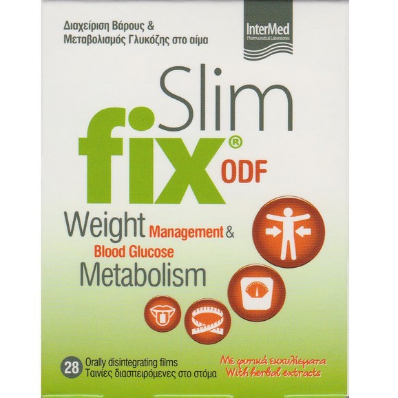 Δώρο Intermed Slim Fix ODF Weight Management & Blood Glucose Metabolism Συμπλήρωμα Διατροφής για Διαχείριση Βάρους & Μεταβολισμό Γλυκόζης στο Αίμα 28 Ταινίες