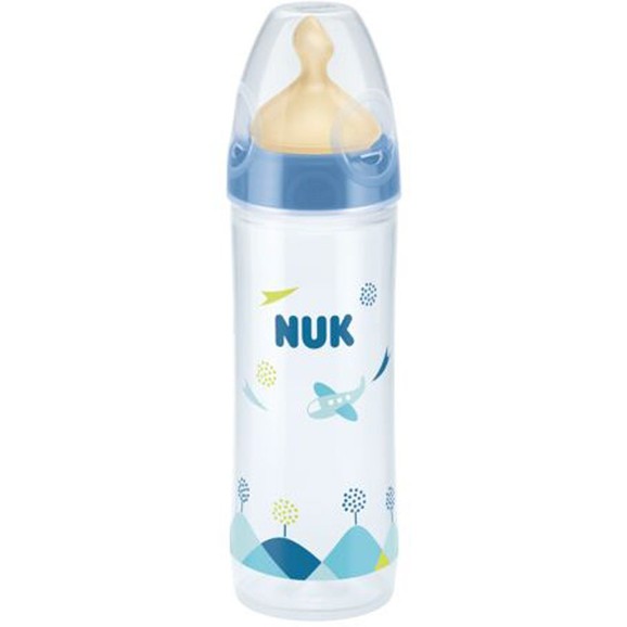 Nuk New Classic PP Bottle with First Choice Plus Latex Teat 6m+ 250ml, Κωδ 10536548 - Μπλε