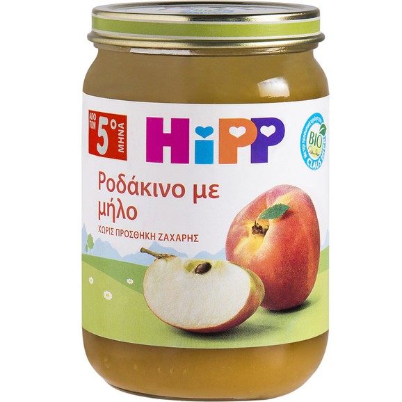 Δώρο Hipp Βρεφική Φρουτόκρεμα Ροδάκινο με Μήλο από τον 5ο Μήνα Υποαλλεργική 190g