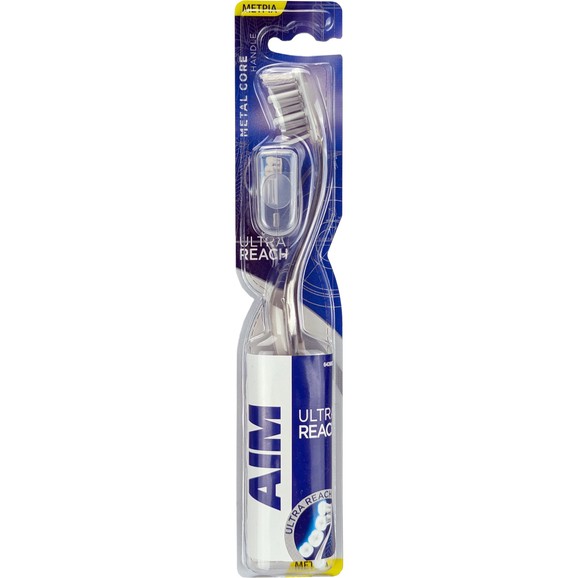 Aim Ultra Reach Medium Toothbrush 1 Τεμάχιο - Άσπρο Aim Ultra Reach Medium Toothbrush 1 Τεμάχιο - Άσπρο