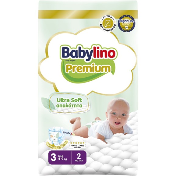 Δώρο Babylino Premium Ultra Soft Νο3 Midi (4-9kg) 2 Τεμάχια Δώρο Babylino Premium Ultra Soft Νο3 Midi (4-9kg) 2 Τεμάχια