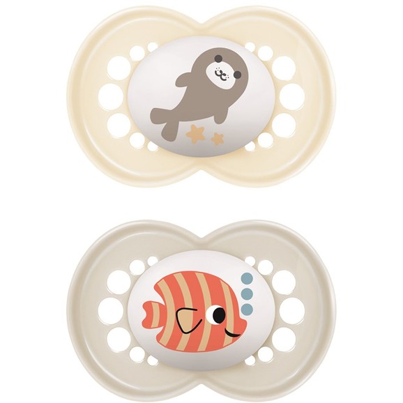 Mam Original Latex Soother 6-16m Κωδ 151LUc, 2 Τεμάχια - Κρεμ / Σομόν Mam Original Latex Soother 6-16m Κωδ 151LUc, 2 Τεμάχια - Κρεμ / Σομόν