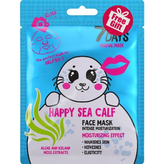 Δώρο 7DAYS Animal Happy Sea Calf Face Sheet Mask 28g Δώρο 7DAYS Animal Happy Sea Calf Face Sheet Mask 28g