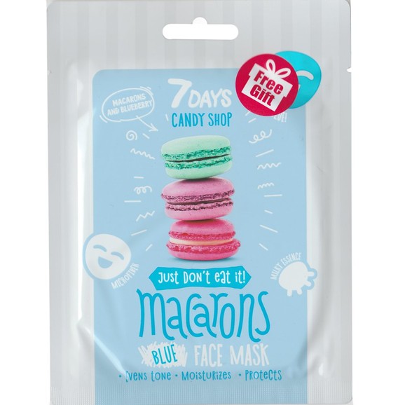 Δώρο 7DAYS Candy Shop Macarons Blue Face Mask 25g Δώρο 7DAYS Candy Shop Macarons Blue Face Mask 25g