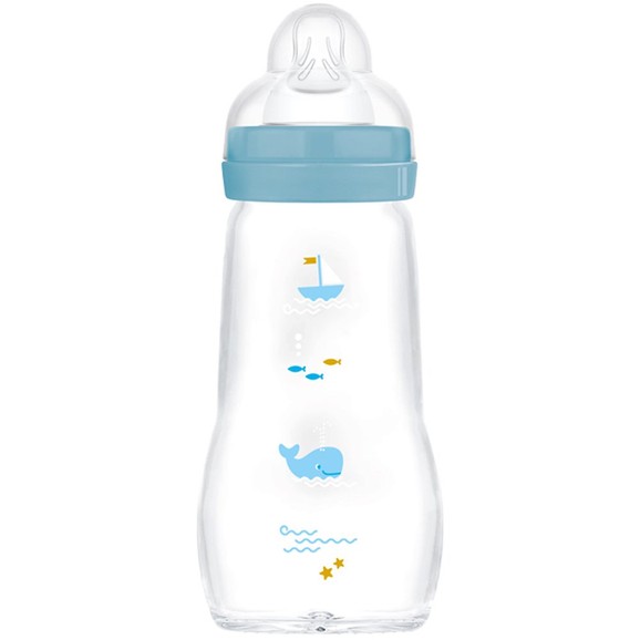 Mam Feel Good Premium Glass Blue Bottle 2m+, Κωδ 375SBc, 260ml