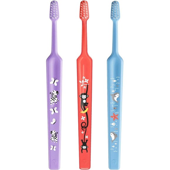 TePe Mini Extra Soft 0-6 Years Toothbrush 3 Τεμάχια - Λιλά / Κοραλί / Γαλάζιο TePe Mini Extra Soft 0-6 Years Toothbrush 3 Τεμάχια - Λιλά / Κοραλί / Γαλάζιο