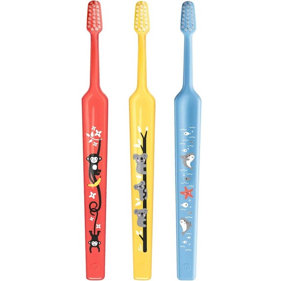 TePe Mini Extra Soft 0-6 Years Toothbrush 3 Τεμάχια - Κοραλί / Κίτρινο / Γαλάζιο TePe Mini Extra Soft 0-6 Years Toothbrush 3 Τεμάχια - Κοραλί / Κίτρινο / Γαλάζιο