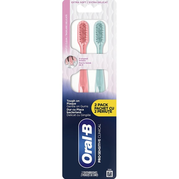 Oral-B Promo Pro Sensitive Clinical Gentle Clean Extra Soft Toothbrush 2 Τεμάχια - Κοραλί / Πετρόλ Oral-B Promo Pro Sensitive Clinical Gentle Clean Extra Soft Toothbrush 2 Τεμάχια - Κοραλί / Πετρόλ