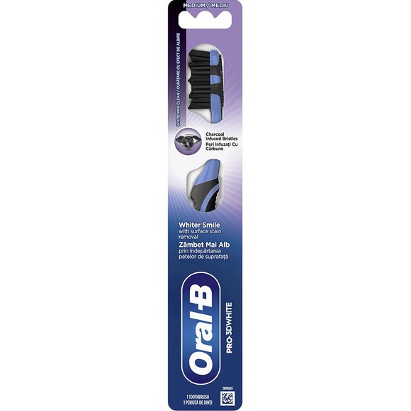 Oral-B Pro 3D White Charcoal Medium Toothbrush 1 Τεμάχιο - Μπλε Oral-B Pro 3D White Charcoal Medium Toothbrush 1 Τεμάχιο - Μπλε