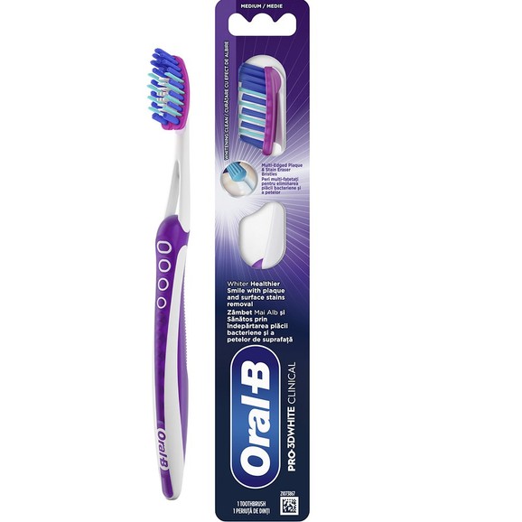 Oral-B Pro 3D White Clinical Medium Toothbrush 1 Τεμάχιο - Μωβ Oral-B Pro 3D White Clinical Medium Toothbrush 1 Τεμάχιο - Μωβ