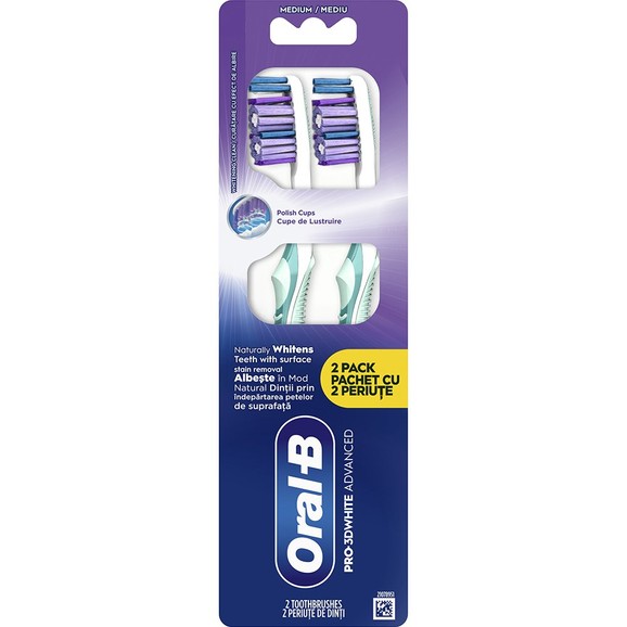 Oral-B Promo Pro 3D White Advanced Medium Toothbrush 2 Τεμάχια - Πετρόλ Oral-B Promo Pro 3D White Advanced Medium Toothbrush 2 Τεμάχια - Πετρόλ