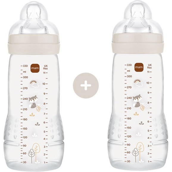 Mam Promo Easy Active Baby Bottle 4m+, Κωδ 365SUc 330ml, 2 Τεμάχια - Αλεπού