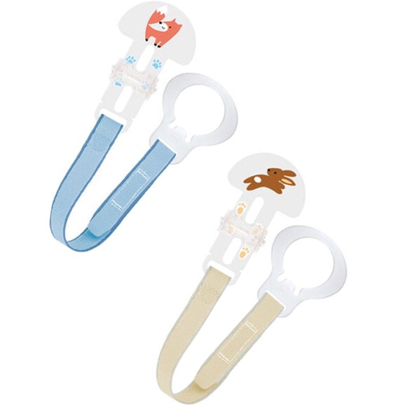 Mam Clip Set Animals 0m+, 2 Τεμάχια, Κωδ 312B - Γαλάζιο / Κρεμ