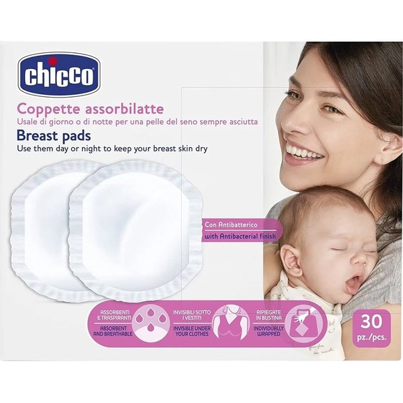 Δώρο Chicco Breast Pads with Antibacterial Fabric 30 Τεμάχια