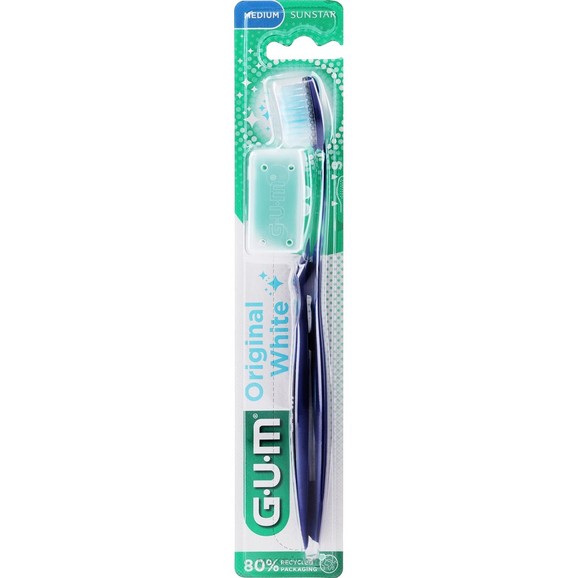 Gum Original White 563 Medium Toothbrush 1 Τεμάχιο - Μπλέ