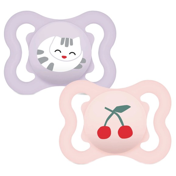 Mam Supreme Silicone Soother 2-6m Κωδ 145S, 2 Τεμάχια - Λιλά / Ροζ