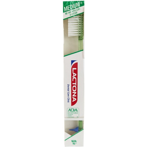 Lactona Natural Medium Nylon Μ40 4 Row Toothbrush 1 Τεμάχιο - Πράσινο
