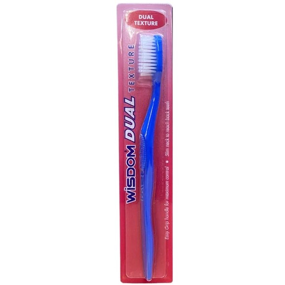Wisdom Dual Texture Toothbrush 1 Τεμάχιο - Μπλε