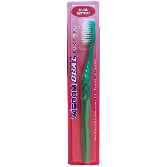 Wisdom Dual Texture Toothbrush 1 Τεμάχιο - Πράσινο