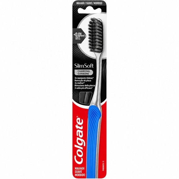 Colgate Slim Soft Charcoal 0.01mm Toothbrush 1 Τεμάχιο - Μαύρο