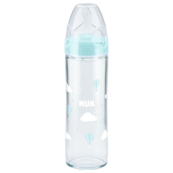 Nuk New Classic Bottle Silicone 0-6m 240ml 1 Τεμάχιο, Κωδ 10745080 Γαλάζιο