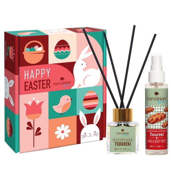 Messinian Spa Promo Spread The Scent Reed Diffuser Tsoureki 50ml & Tsoureki Hair & Body Mist 100ml