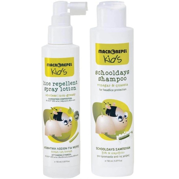 Macrovita Promo Macrorepel Kids Lice Repellent Spray 150ml & Δώρο Scholldays Shampoo 150ml