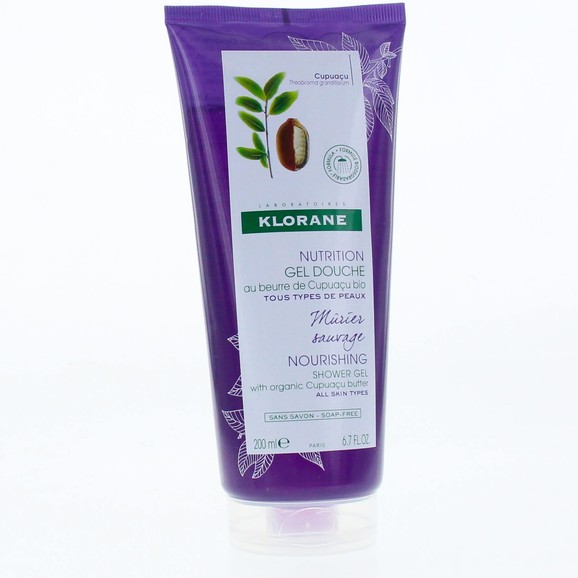 Klorane Nourishing Shower Gel with Organic Cupuacu Butter & Wild Blackberry Bush Απαλό Αφρόλουτρο με Άρωμα Άγριο Μούρο 200ml