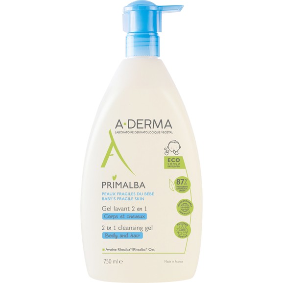 A-Derma Primalba Cleansing Gel 2 in 1 Body & Hair 750ml