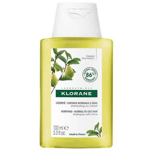 Klorane Travel Size Purifying Shampoo With Citrus Pulp Εξυγιαντικό Σαμπουάν με Κίτρο για Κανονικά - Λιπαρά Μαλλιά 100ml