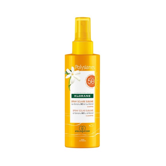 Klorane Sun Polysianes Spray Solaire Sublime Spf50 with Monoi & Tamaru 200ml Klorane Sun Polysianes Spray Solaire Sublime Spf50 with Monoi & Tamaru 200ml