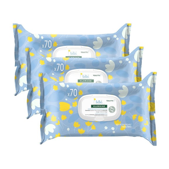 Klorane Promo Bebe Gentle Cleansing Wipes Απαλά Βρεφικά Μαντηλάκια Καθαρισμού με Καταπραϋντική Καλέντουλα 3x70 Wipes 2+1 Δώρο Klorane Promo Bebe Gentle Cleansing Wipes Απαλά Βρεφικά Μαντηλάκια Καθαρισμού με Καταπραϋντική Καλέντουλα 3x70 Wipes 2+1 Δώρο