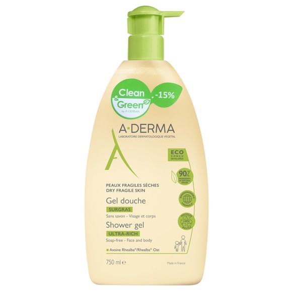 A-Derma Promo Ultra Rich Shower Gel for Dry & Fragile Skin 750ml -15%