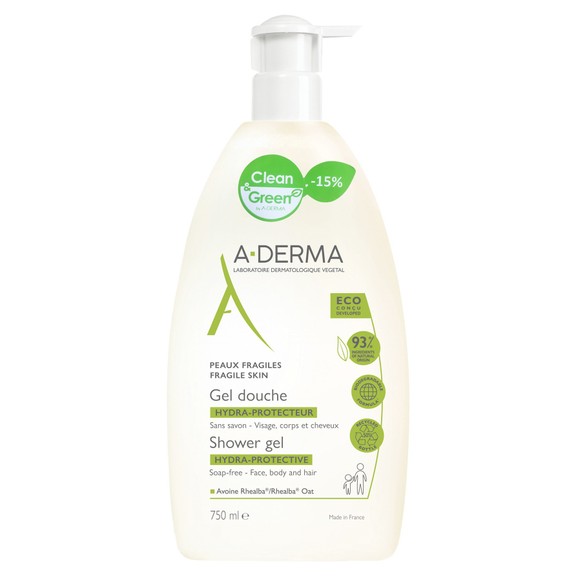 A-Derma Promo Hydra Protective Shower Gel for Face Body & Hair 750ml -15%