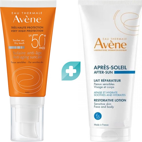 Avene Promo Solaire Anti-Age Dry Touch Spf50+, 50ml & Δώρο After Sun Restorative Lotion Travel Size 50ml